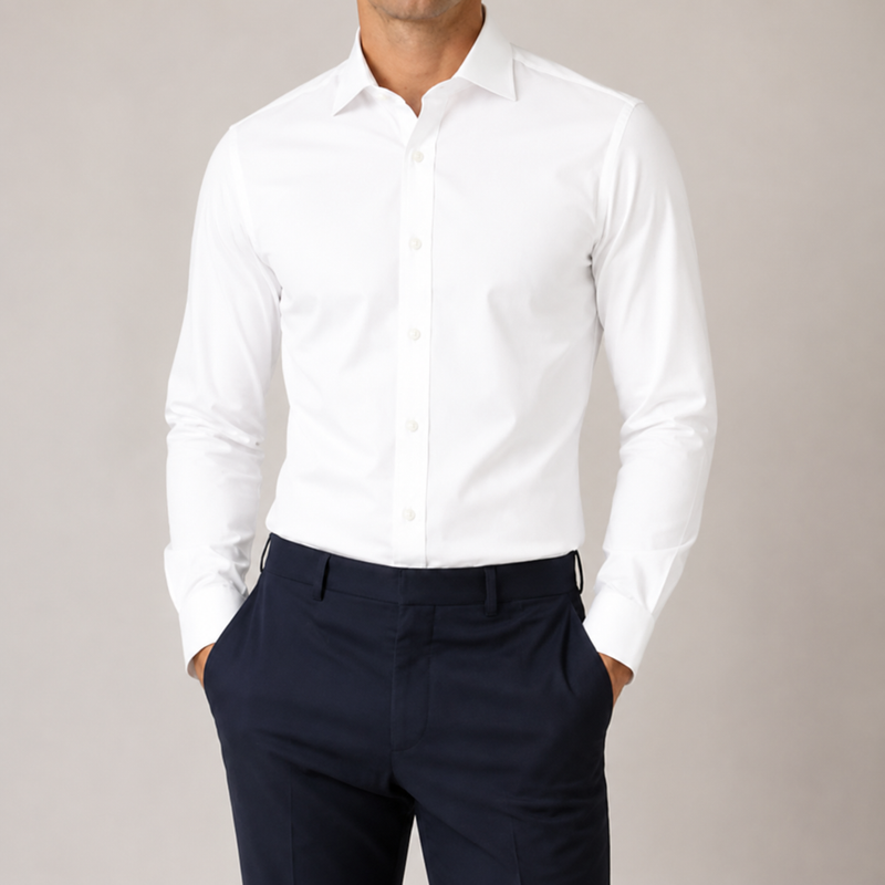 Skræddersyet bomuldsskjorte